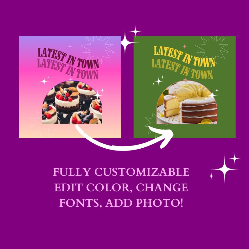 Bakery Instagram Template IG Posts Food Canva Template Etsy