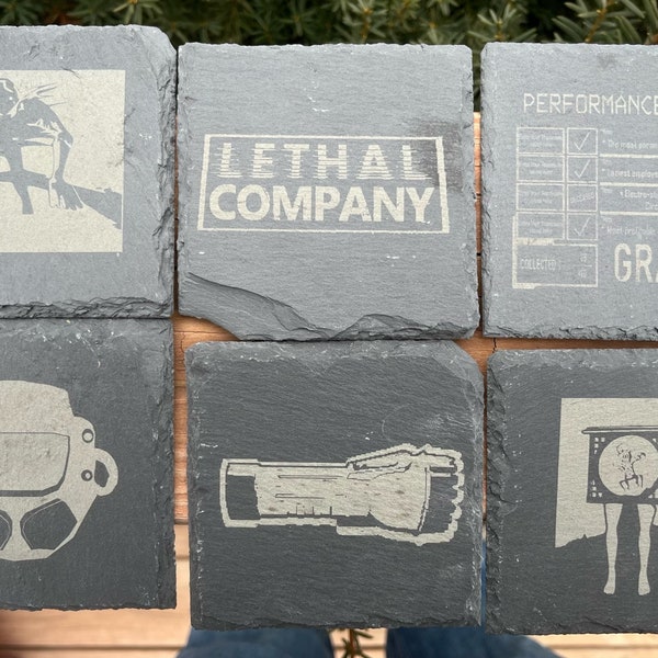 Lethal Company Coasters 4" slate