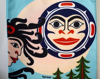 Coast Salish 'Journey' Indigenous Design by Angela Kimble Tote Bag | Pacific West Coast Native Art | Eco Friendly | Reusable | Grocery Bag