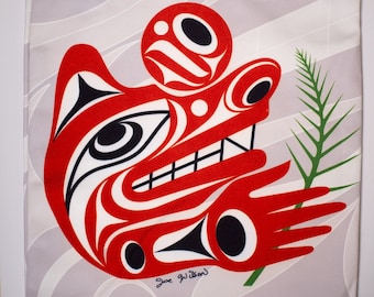 Coast Salish 'Wolf Harvest' Indigenous Design by Joe Wilson Tote Bag | Pacific North West Native Art | Eco Friendly | Reusable | Grocery Bag