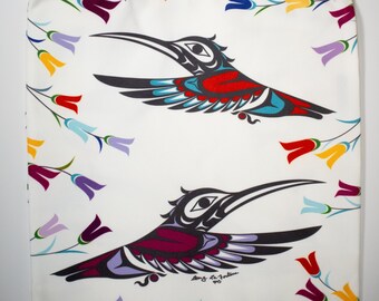 Coast Salish 'Hummingbird' Indigenous Design by Douglas LaFortune Tote Bag | Pacific North West Native Art | Eco Friendly | Reusable | Gift