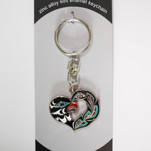 Coast Salish &#39;Eagle Feather&#39; Indigenous Design by Angela Kimble | Pacific West Coast Native Art | Keychain | Keyholder | Keyring | Christmas