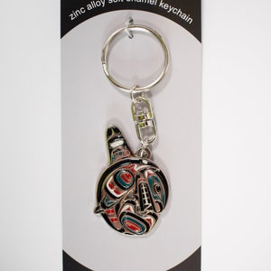 Coast Salish &#39;Killerwhale&#39; Indigenous Design by Joe Wilson Pacific West Coast Native Art | Orca | Keychain | Keyholder | Keyring | Christmas