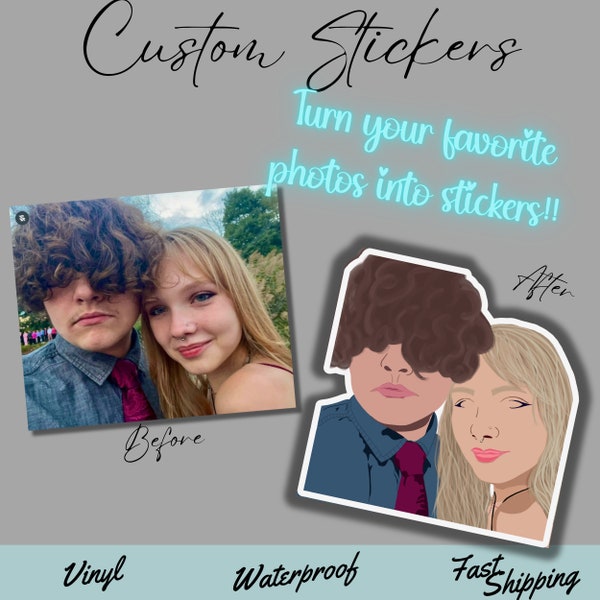 Custom Photo Drawing Sticker - Etsy