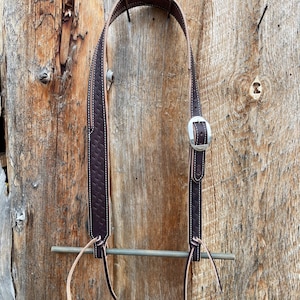 Split Ear Headstall with Basketweave Stamping