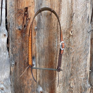Split Ear Headstall with Decorative Geometric Stamping