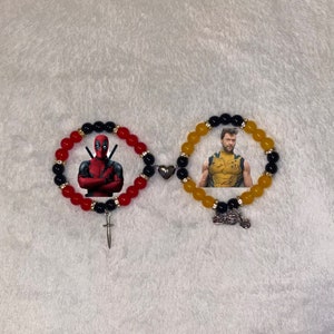 Deadpool and Wolverine matching bracelets