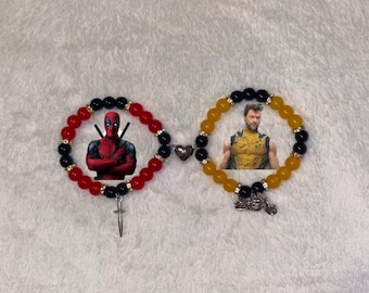 Deadpool and Wolverine matching bracelets