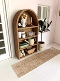 dollhouse miniature faux wooden arched bookshelf