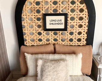 Dollhouse Miniature Canvas Art: "Long Live Childhood" Black Frame
