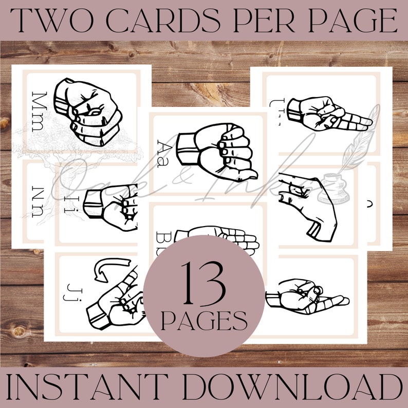 Sign Language Alphabet Flash Cards | ASL | Memorization | ABC | 5x7 ...
