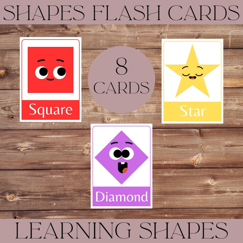 Labeled Flash Cards In Learning Shapes Flash Cards | Shapes| Memorization | Basic Shapes | 5x7 ...