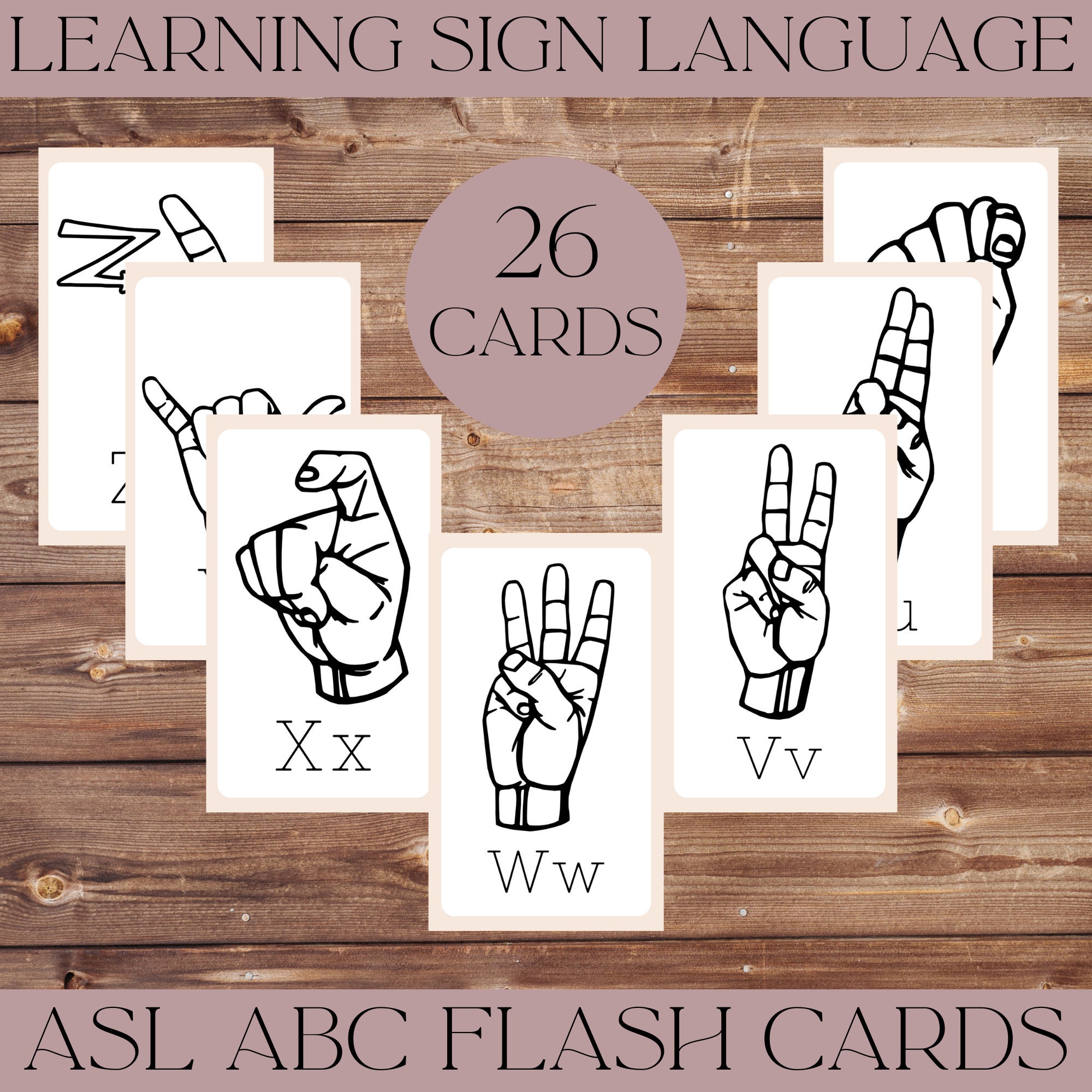 Sign Language Alphabet Flash Cards | ASL | Memorization | ABC | 3X5 ...