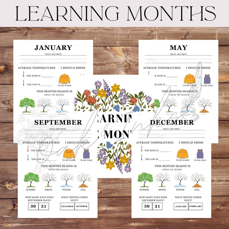 Learning the Seasons | Months Worksheets | Printable | Kindergarten ...