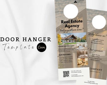 Real Estate Open House Door Hanger Template: Customizable Canva Design (Digital Download)