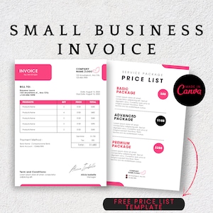 Invoice Template, Editable Small Business Invoice, Invoice Template, Billing Template, Invoice Form, Receipt Template, Printable Invoice