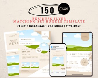 150 Business Flyer Templates: Editable Canva Bundle (Digital Download)