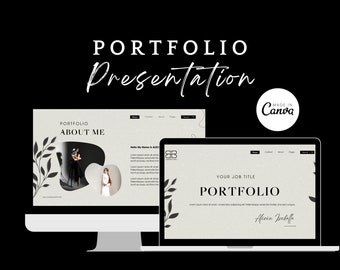 Minimalist Portfolio Presentation Template: Editable Canva Slides (Digital Download)
