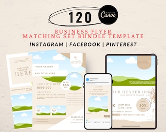 120 Business Flyer Templates: Editable Canva Designs (Digital Download)