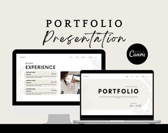 Minimalist Portfolio Presentation Template: Editable Canva Slides (Digital Download)