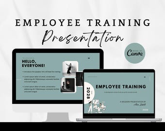 Presentación editable de capacitación para empleados: Plantilla de Canva (descarga digital)