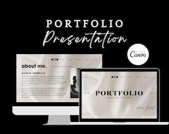Minimalist Portfolio Presentation Template: Editable Canva Slides (Digital Download)