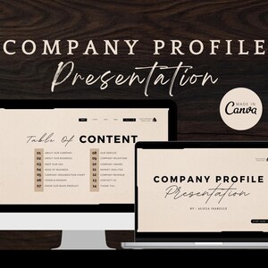 Company Profile Presentation Slide, Business Profile Presentation Slide Template, Business Presentation, Editable Canva Template