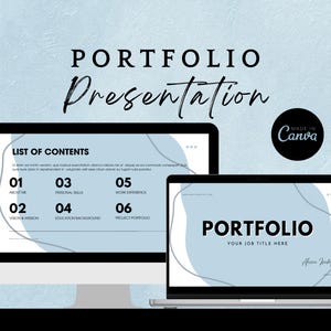 Portfolio Presentation, Portfolio Template, Portfolio Presentation Slide Template, Minimalist Portfolio Presentation Template,Canva Template