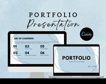 Minimalist Portfolio Presentation Template: Editable Canva Slides (Digital Download)