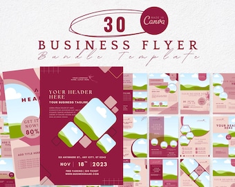 Canva Business Flyer Template: 30 Editable Marketing Designs (Digital Download)