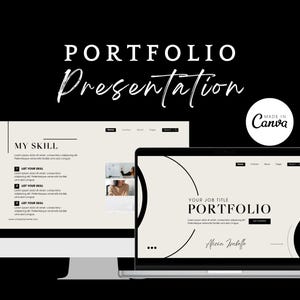 Portfolio Presentation, Portfolio Template, Portfolio Presentation Slide Template, Minimalist Portfolio Presentation Template,Canva Template
