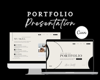 Minimalist Portfolio Presentation Template: Editable Canva Slides (Digital Download)
