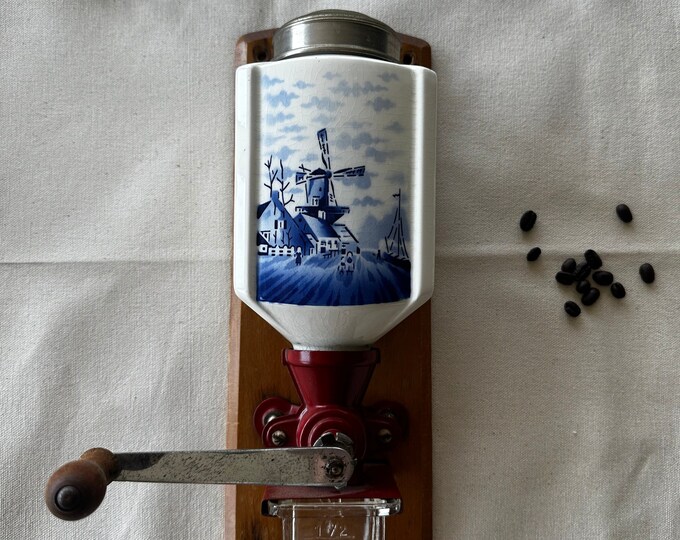 Blue and White Coffee Grinder Delft Antique Coffee Grinderhand Painted