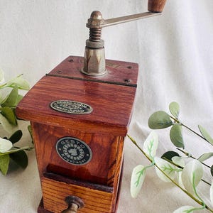 Vintage Makka-Muhle Gesto-Junior Kugellager German Coffee Grinder } Rare and Unique Coffee Mill } Coffee Lover Gift } Wood Coffee Grinder }