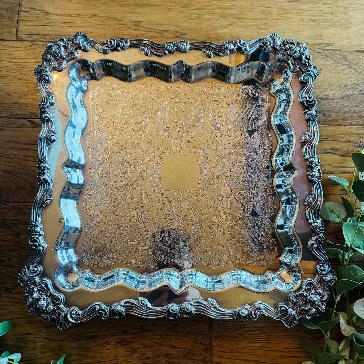 Sheridan Large Silverplate Tray - Etsy
