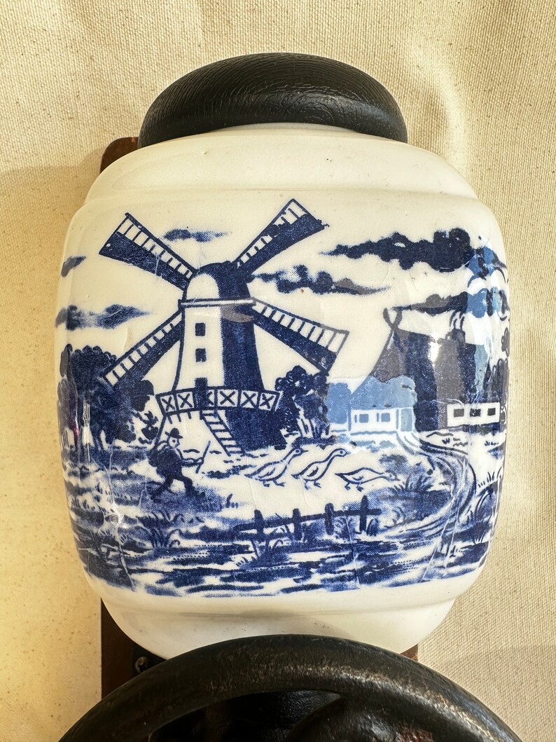 Antique Coffee Grinderdelft Blue and Whitewall Mount Coffee Etsy