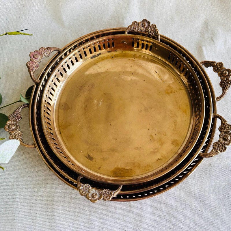 Vintage Brass Tray - Etsy