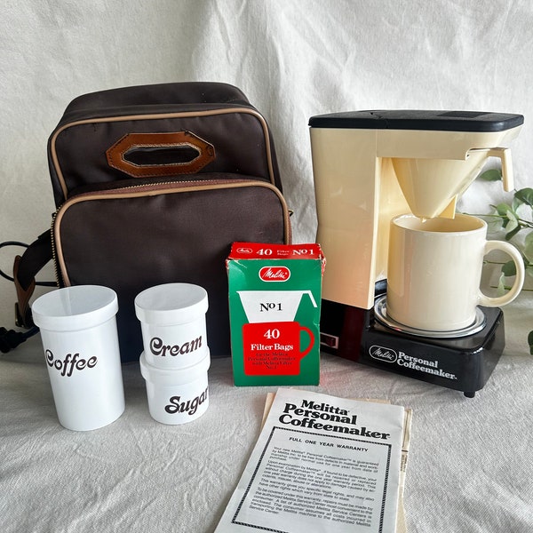 Melitta Personal Coffeemaker } Complete Set Single Coffee Maker } Retro Coffee Maker } Vintage Coffee Maker }