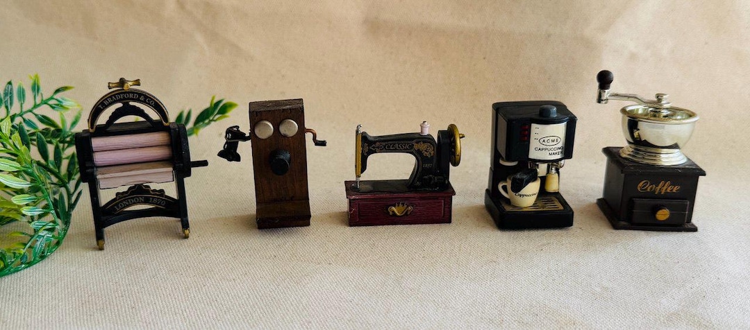 Vintage Acme Refrigerator Magnets } Coffee Grinder, Sewing Machine ...