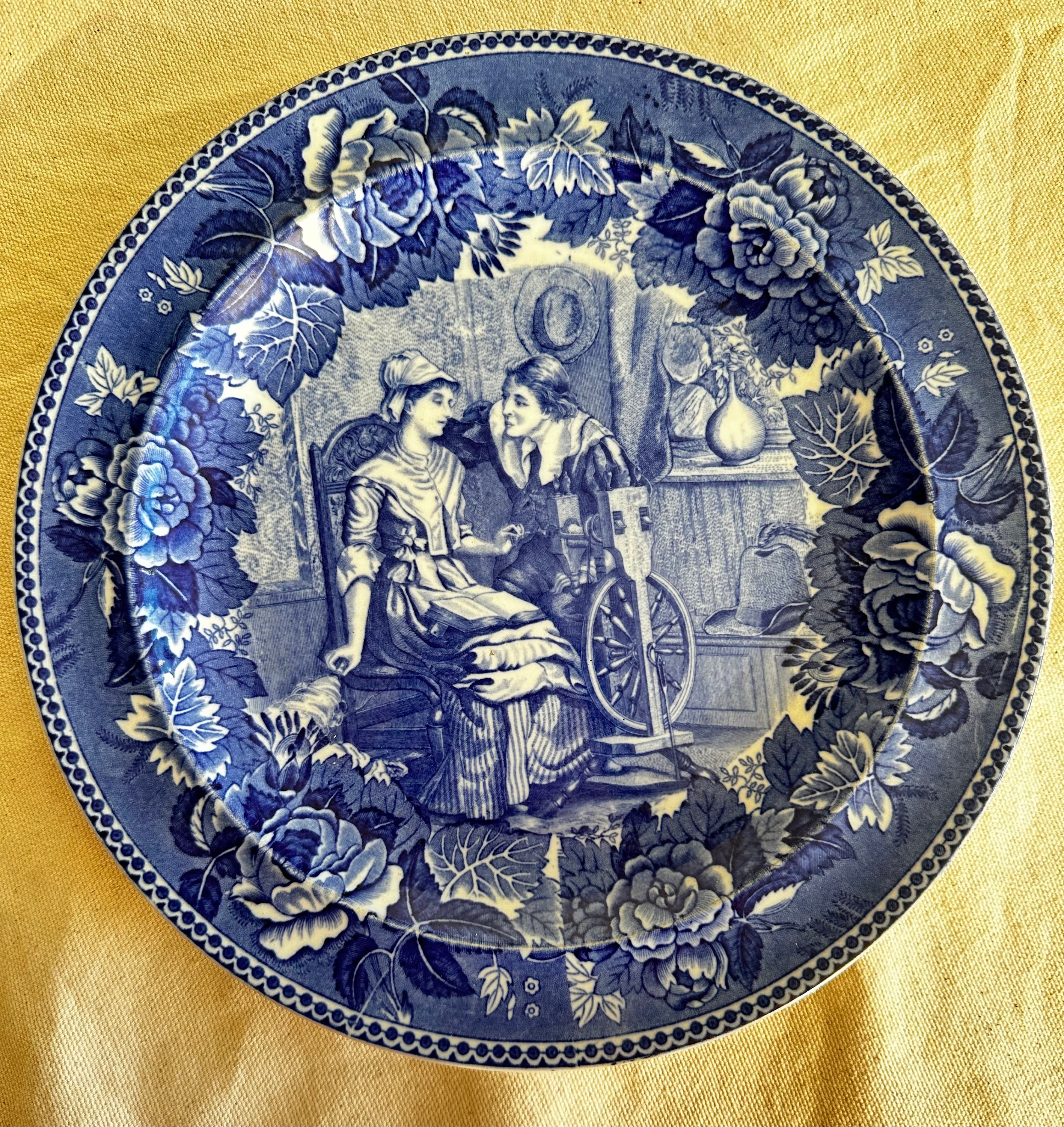 Dawson フローブルー プレート 1840–60年代 イギリスアンティーク