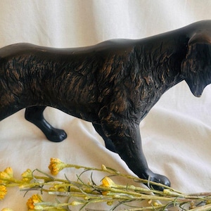 Vintage Large Bronze English Irish Setter Sculpture } Hunting Dog Figurine } Pointer Pointing Bird Dog Art Piece } Cast Bronze Dog Statue }