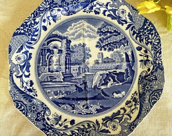 Vintage Italian Spode Blue and White Buffet/Sandwich/Cake Plate } Divided Plate { Sectioned Plate } Copeland Spode England } Blue White Dish