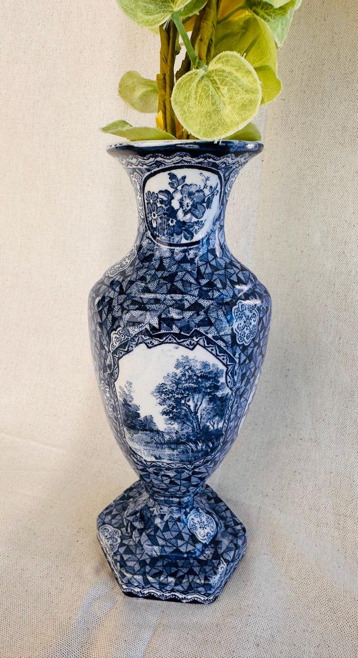 Antique Royal Bonn Blue and White Floral Flamand Blue Nature Theme
