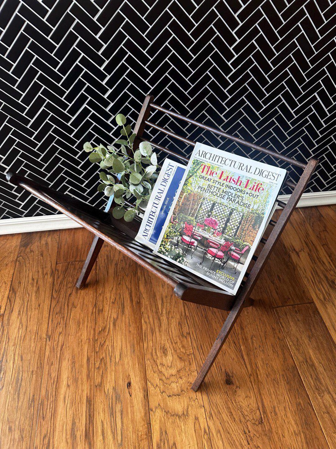MCM Wooden Magazine Rack } Vintage Magazine Rack } Mid Century Modern ...