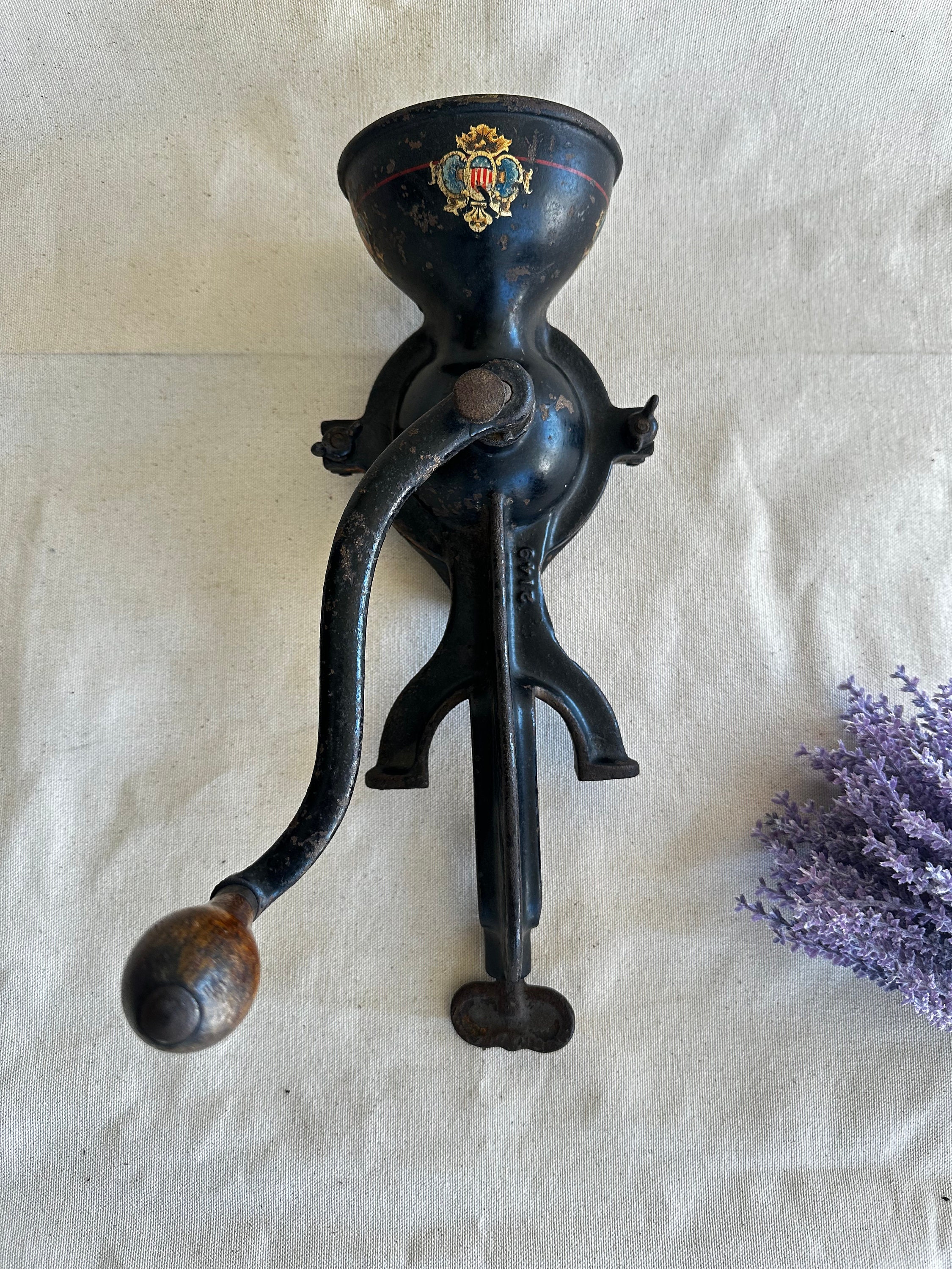 Antique Enterprise Mfg Co. No 1 Phila USA Coffee Grinder-Enterprise 2149-Vintage Coffee Grinder 1800's-Cast iron-Original Paint