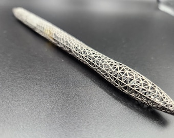 The Aether (Design #2) - Titanium 3D Printed Lattice Click Pen