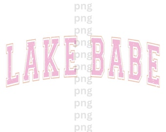 Lake Babe PNG, lake png, summer png, retro design, sublimation design, digital download, screenprint png, trendy tshirt design, distressed