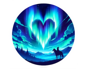 Indigenous Aurora Heart Stickers for Indoors