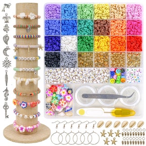 6mm Heishi Bead Set, Polymer Clay Bead Set, African Vinyl Disc Beads,  Colored Heishi Bead Kit, 24 Color Bead Set, DIY Bead Kit 