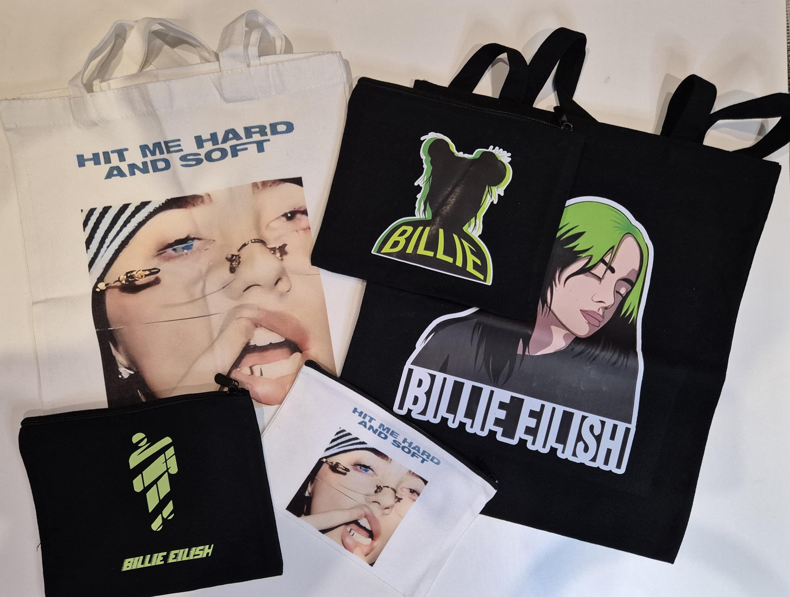 Blohsh Billie Eilish Ellish tote travel cosmetic school pouch bag Hit me hard and soft zip up electronic storage bag Sent from Sydney